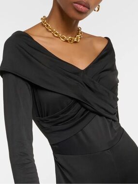 Diane von Furstenberg The Mel Crossover Black Bodysuit